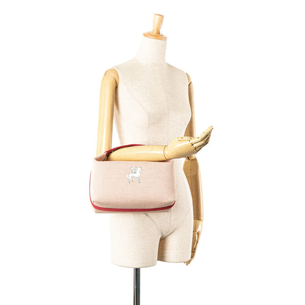 エルメス ブリッドアブラック カブリオルGM ハンドバッグ テラコッタ オレンジ レッド トワルアッシュ レディース HERMES 【中古】