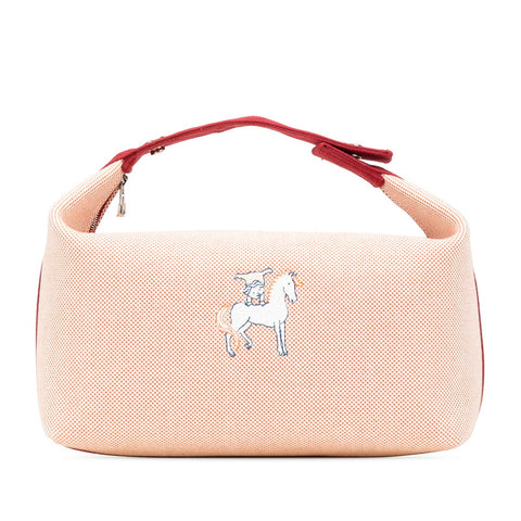 エルメス ブリッドアブラック カブリオルGM ハンドバッグ テラコッタ オレンジ レッド トワルアッシュ レディース HERMES 【中古】