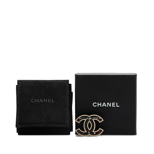 シャネル ココマーク ブローチ ブラック マルチカラー プラスチック メッキ レディース CHANEL 【中古】