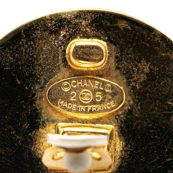 シャネル ココマーク イヤリング ゴールド ホワイト ブラック メッキ レディース CHANEL 【中古】