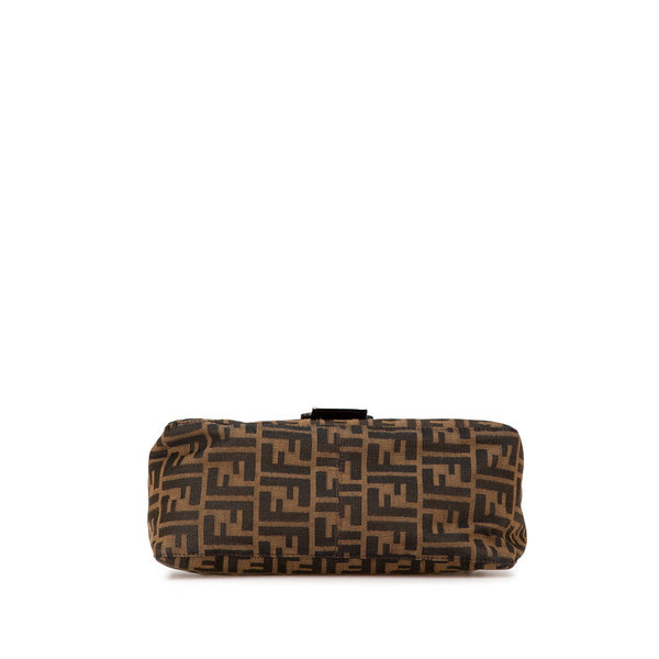 フェンディ ズッカ マンマバケット ハンドバッグ ワンショルダーバッグ ブラウン キャンバス レザー レディース FENDI 【中古】