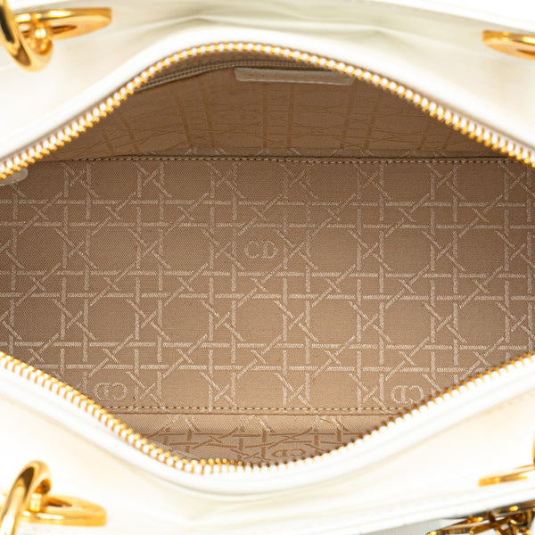 ディオール レディディオール トロッター ハンドバッグ ショルダーバッグ 2WAY ホワイト パテントレザー レディース Dior 【中古】
