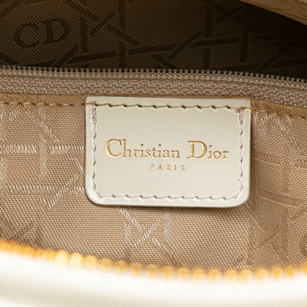 ディオール レディディオール トロッター ハンドバッグ ショルダーバッグ 2WAY ホワイト パテントレザー レディース Dior 【中古】