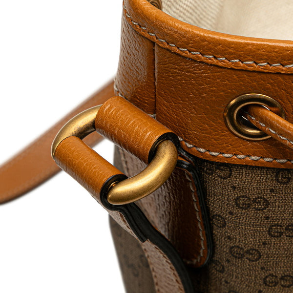 グッチ × ディズニー Disney ミニGGスプリーム ミッキーマウス バケットバッグ ショルダーバッグ 602691 ブラウン PVC レザー レディース GUCCI 【中古】