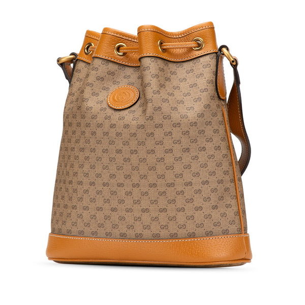 グッチ × ディズニー Disney ミニGGスプリーム ミッキーマウス バケットバッグ ショルダーバッグ 602691 ブラウン PVC レザー レディース GUCCI 【中古】