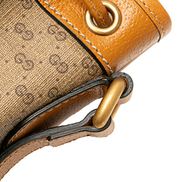 グッチ × ディズニー Disney ミニGGスプリーム ミッキーマウス バケットバッグ ショルダーバッグ 602691 ブラウン PVC レザー レディース GUCCI 【中古】