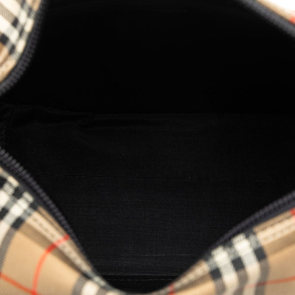 バーバリー ノバチェック シャドーホース ハンドバッグ ベージュ ブラック キャンバス PVC レディース BURBERRY 【中古】