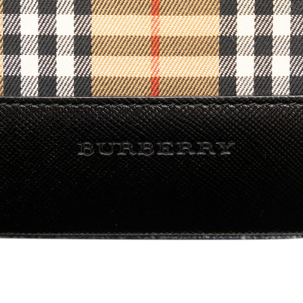 バーバリー ノバチェック シャドーホース ハンドバッグ ベージュ ブラック キャンバス PVC レディース BURBERRY 【中古】