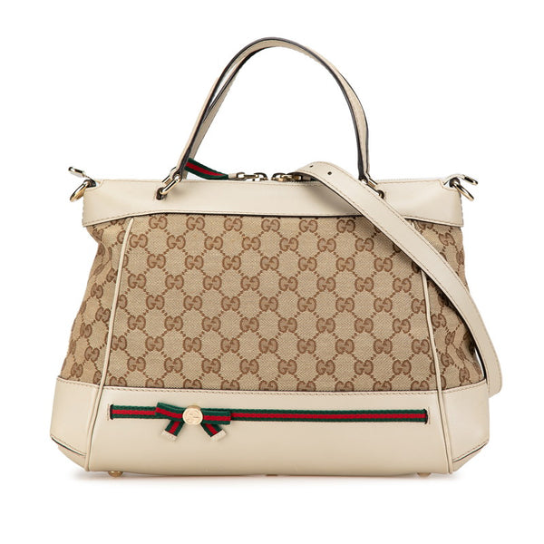 グッチ GGキャンバス メイフィア シェリーライン ハンドバッグ ショルダーバッグ 2WAY 269894 ベージュ マルチカラー キャンバス レザー レディース GUCCI 【中古】