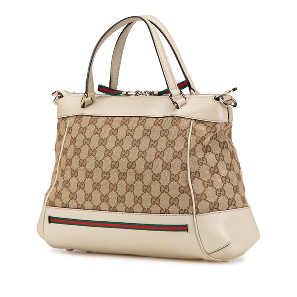 グッチ GGキャンバス メイフィア シェリーライン ハンドバッグ ショルダーバッグ 2WAY 269894 ベージュ マルチカラー キャンバス レザー レディース GUCCI 【中古】