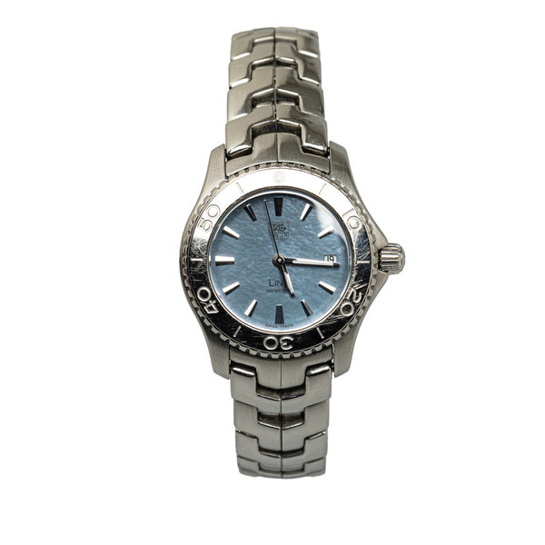 タグホイヤー リンク 腕時計 WJ1316 クオーツ ブルーシェル文字盤 ステンレススチール レディース TAG HEUER 【中古】