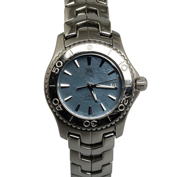 タグホイヤー リンク 腕時計 WJ1316 クオーツ ブルーシェル文字盤 ステンレススチール レディース TAG HEUER 【中古】