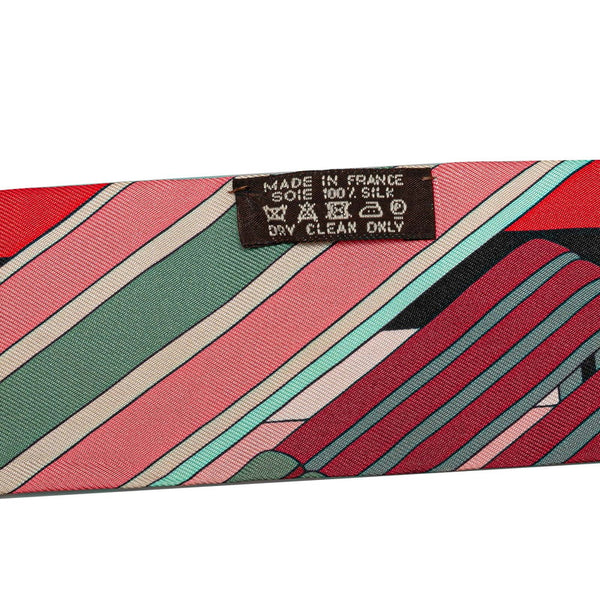 エルメス ツイリー SANGLES EN ZIGZAG ジグザグのサングル スカーフ ピンク マルチカラー シルク レディース HERMES 【中古】