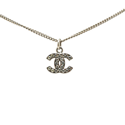 シャネル ココマーク ネックレス シルバー メタル ラインストーン レディース CHANEL 【中古】