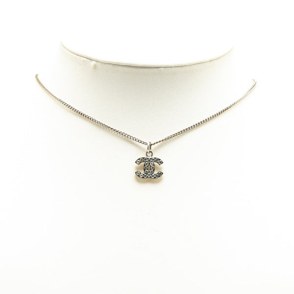 シャネル ココマーク ネックレス シルバー メタル ラインストーン レディース CHANEL 【中古】