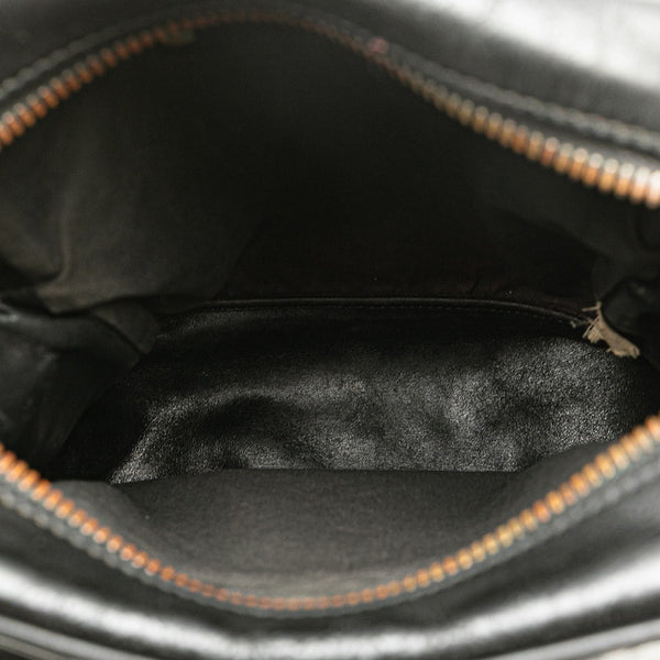 ボッテガヴェネタ イントレチャート 斜め掛け ショルダーバッグ ブラック レザー レディース BOTTEGAVENETA 【中古】