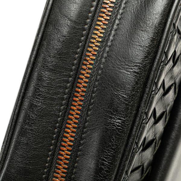 ボッテガヴェネタ イントレチャート 斜め掛け ショルダーバッグ ブラック レザー レディース BOTTEGAVENETA 【中古】