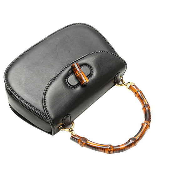 グッチ バンブー ハンドバッグ ショルダーバッグ 2WAY 000 2046 0188 ブラック レザー レディース GUCCI 【中古】