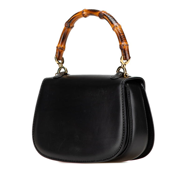 グッチ バンブー ハンドバッグ ショルダーバッグ 2WAY 000 2046 0188 ブラック レザー レディース GUCCI 【中古】