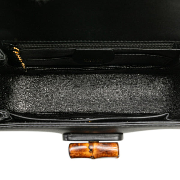 グッチ バンブー ハンドバッグ ショルダーバッグ 2WAY 000 2046 0188 ブラック レザー レディース GUCCI 【中古】