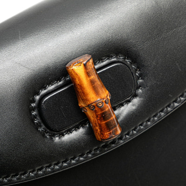 グッチ バンブー ハンドバッグ ショルダーバッグ 2WAY 000 2046 0188 ブラック レザー レディース GUCCI 【中古】