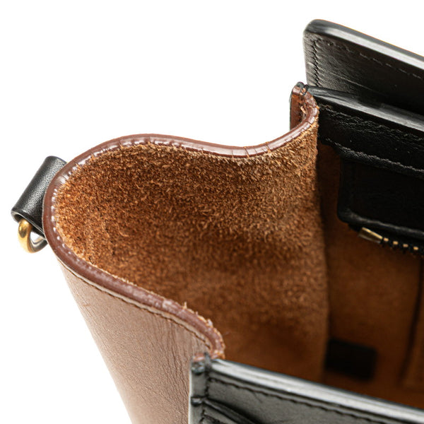 セリーヌ ラゲージ ナノショッパー ハンドバッグ ショルダーバッグ 2WAY ブルー ブラウン ブラック レザー レディース CELINE 【中古】