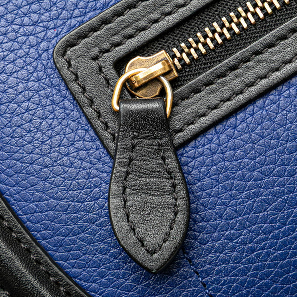 セリーヌ ラゲージ ナノショッパー ハンドバッグ ショルダーバッグ 2WAY ブルー ブラウン ブラック レザー レディース CELINE 【中古】