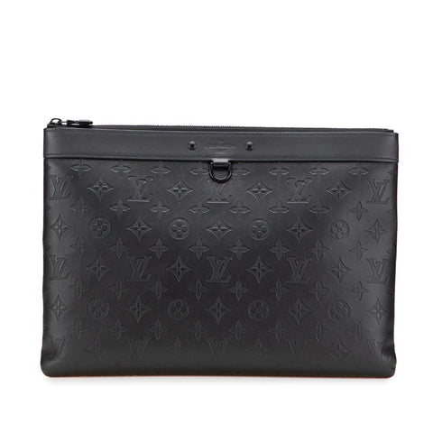 ルイ ヴィトン モノグラム シャドウ ポシェット ディスカバリー クラッチバッグ M62903 ブラック レザー メンズ LOUIS VUITTON 【中古】