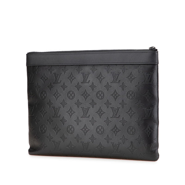ルイ ヴィトン モノグラム シャドウ ポシェット ディスカバリー クラッチバッグ M62903 ブラック レザー メンズ LOUIS VUITTON 【中古】