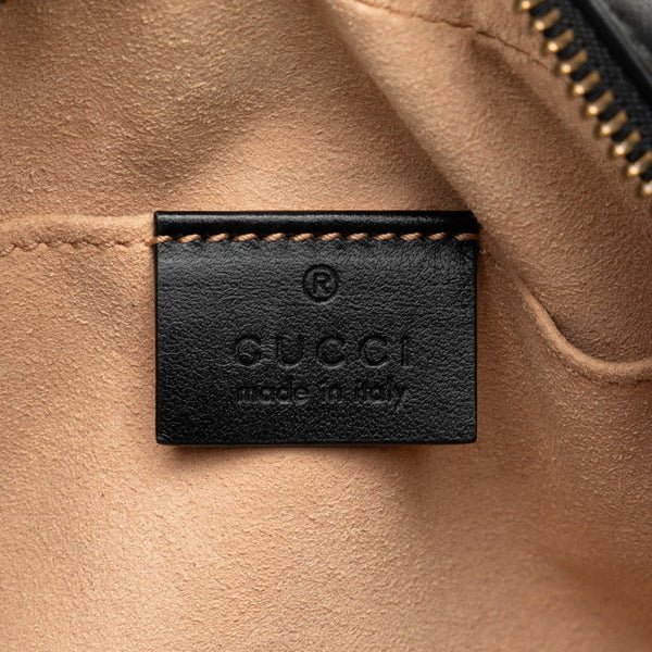 グッチ GGマーモント キルティング 斜め掛け ミニ ショルダーバッグ 448065 ブラック レザー レディース GUCCI 【中古】