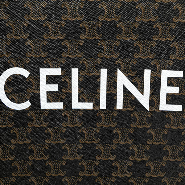 セリーヌ トリオンフ バーティカル カバ スモール ハンドバッグ ショルダーバッグ 2WAY ブラウン ホワイト PVC レザー レディース CELINE 【中古】