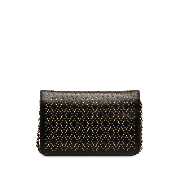 シャネル マトラッセ ココマーク スタッズ 長財布 チェーンウォレット ブラック ラムスキン レディース CHANEL 【中古】