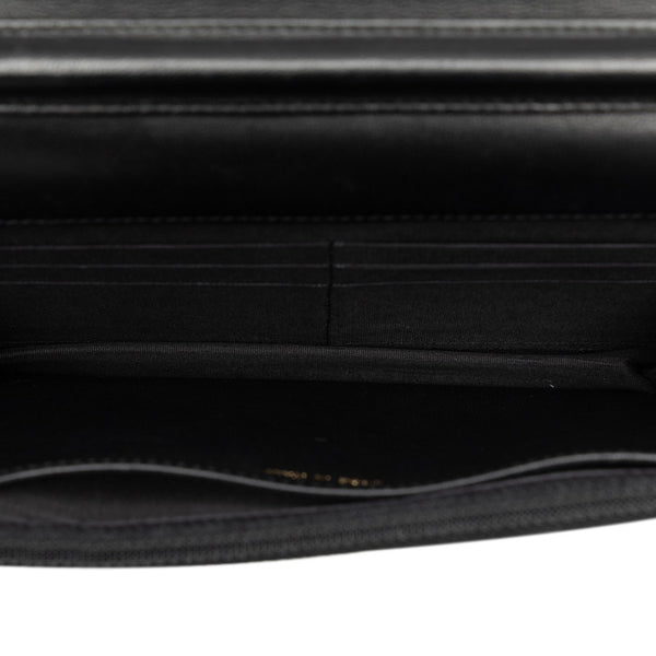 シャネル マトラッセ ココマーク スタッズ 長財布 チェーンウォレット ブラック ラムスキン レディース CHANEL 【中古】