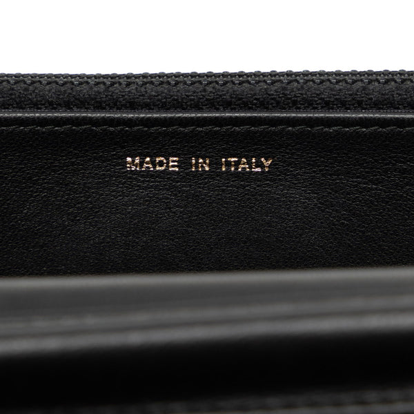 シャネル マトラッセ ココマーク スタッズ 長財布 チェーンウォレット ブラック ラムスキン レディース CHANEL 【中古】