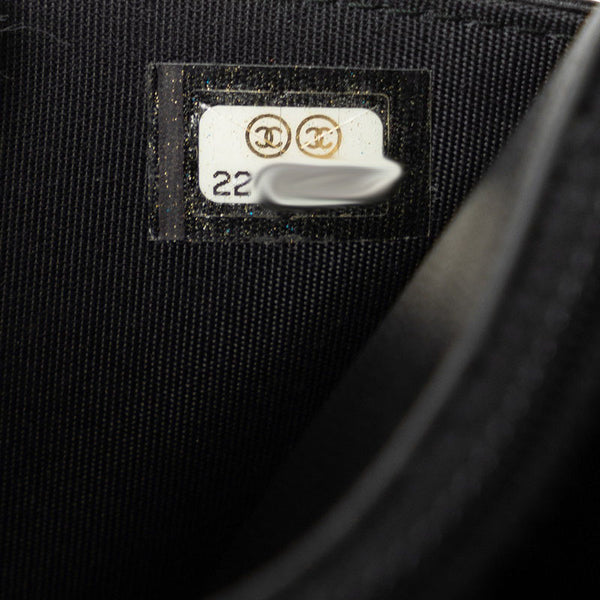 シャネル マトラッセ ココマーク スタッズ 長財布 チェーンウォレット ブラック ラムスキン レディース CHANEL 【中古】
