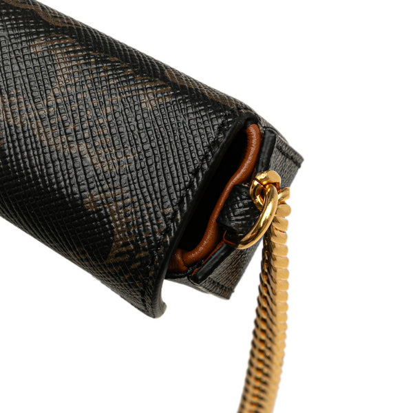 セリーヌ トリオンフ チェーン リップケース ブラウン PVC レザー レディース CELINE 【中古】