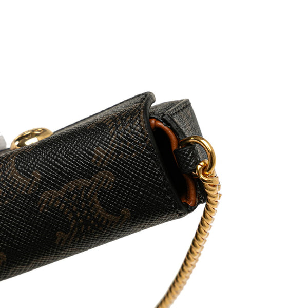 セリーヌ トリオンフ チェーン リップケース ブラウン PVC レザー レディース CELINE 【中古】