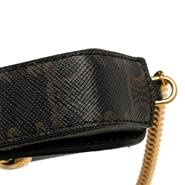セリーヌ トリオンフ チェーン リップケース ブラウン PVC レザー レディース CELINE 【中古】