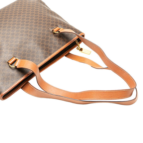 セリーヌ マカダム トートバッグ ワンショルダーバッグ ブラウン PVC レザー レディース CELINE 【中古】