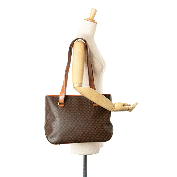 セリーヌ マカダム トートバッグ ワンショルダーバッグ ブラウン PVC レザー レディース CELINE 【中古】