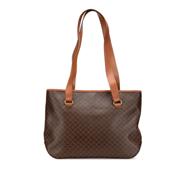 セリーヌ マカダム トートバッグ ワンショルダーバッグ ブラウン PVC レザー レディース CELINE 【中古】
