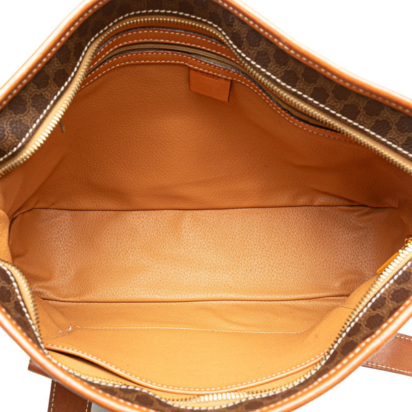 セリーヌ マカダム トートバッグ ワンショルダーバッグ ブラウン PVC レザー レディース CELINE 【中古】