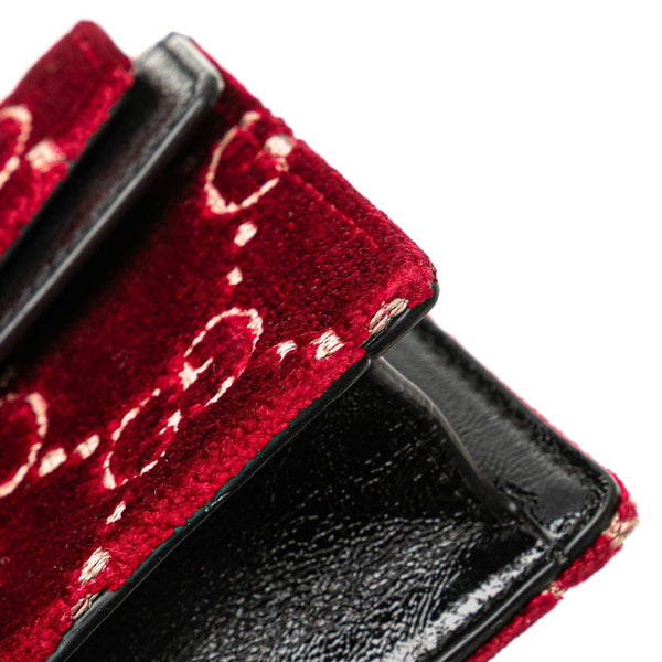 グッチ ディオニュソス スーパー ミニ チェーン ショルダーバッグ 476432 レッド ブラック ベロア レザー レディース GUCCI 【中古】