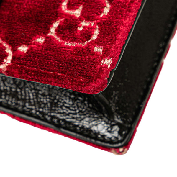 グッチ ディオニュソス スーパー ミニ チェーン ショルダーバッグ 476432 レッド ブラック ベロア レザー レディース GUCCI 【中古】