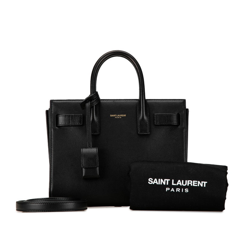 サンローラン サックドジュール ベイビー ハンドバッグ ショルダーバッグ 2WAY 421863 ブラック レザー レディース SAINT LAURENT 【中古】