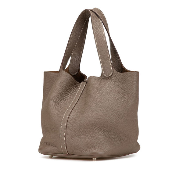 エルメス ピコタンロックMM ハンドバッグ エトゥープ グレー トリヨンクレマンス レディース HERMES 【中古】