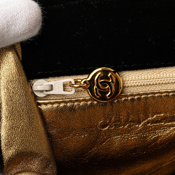シャネル マトラッセ ココマーク ミニハンドバッグ ブラック ベロア レディース CHANEL 【中古】