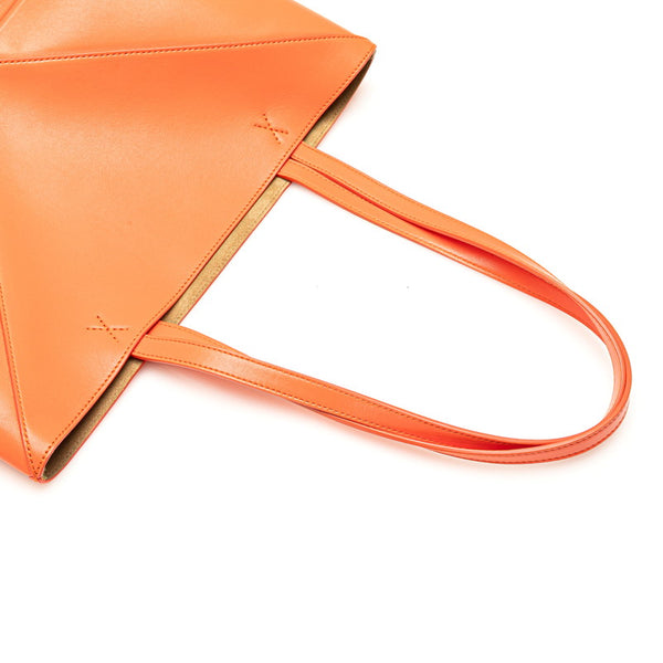 ロエベ パズルフォルドトート ミディアム トートバッグ オレンジ レザー レディース LOEWE 【中古】