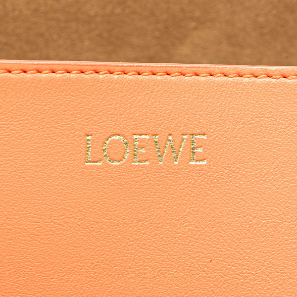 ロエベ パズルフォルドトート ミディアム トートバッグ オレンジ レザー レディース LOEWE 【中古】