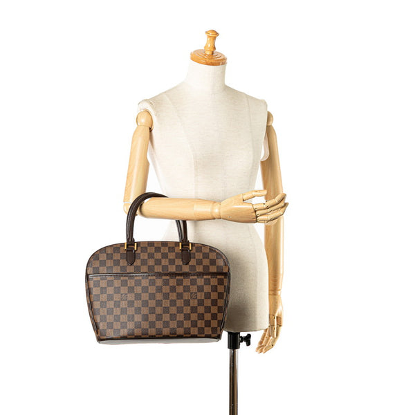 ルイ ヴィトン ダミエ サリア オリゾンタル ハンドバッグ N51282 ブラウン PVC レザー レディース LOUIS VUITTON 【中古】